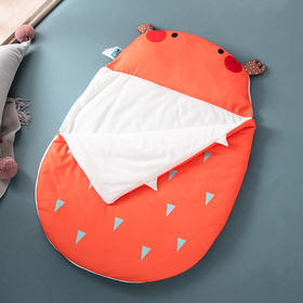 一体式睡袋防踢防蹬针织棉睡袋 卡通动物抱被秋睡袋