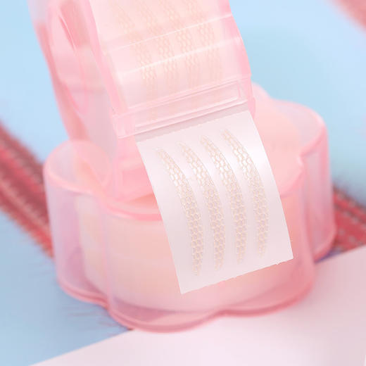 星罗免胶水双眼皮贴遇水即粘眼皮贴梅花型卷筒蕾丝网纱橄榄美目贴 商品图2