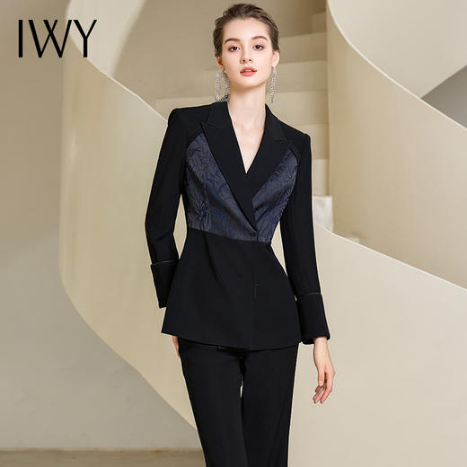 IWY/高端设计感职业西装套装女秋冬款阔腿裤商务西服正装233019C1+P3 商品图3