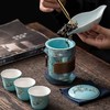 唐丰雀上枝头玻璃陶瓷旅行茶具套装一壶三杯户外便携包M仓 商品缩略图4