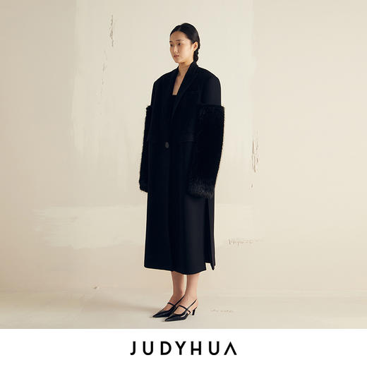 JUDYHUA 可拆卸廓形拼接大衣 商品图1