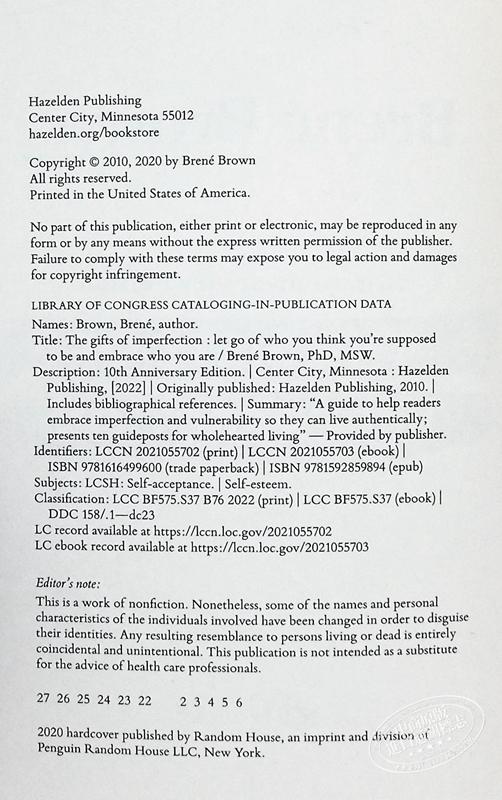 【中商原版】不完美的礼物 10周年纪念版 The Gifts Of Imperfection 10th Anniversary Edition 英文原版 Brene Brown 商品图3