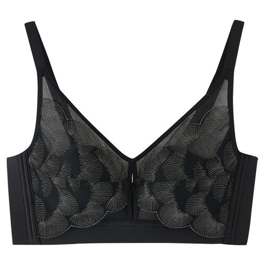 大胸显小收副乳超薄杯透气大码内衣女无痕无钢圈文胸胸罩 大胸显小 无钢圈bra 蝶翼刺绣水晶杯文胸 商品图10