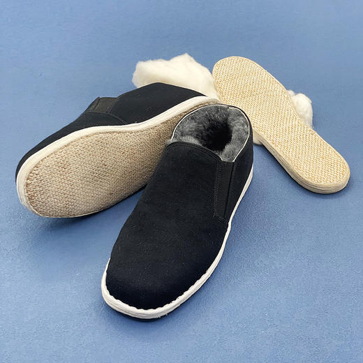 内联升男鞋秋冬千层底棉鞋羊毛巾舌棉边鞋8537A 商品图4