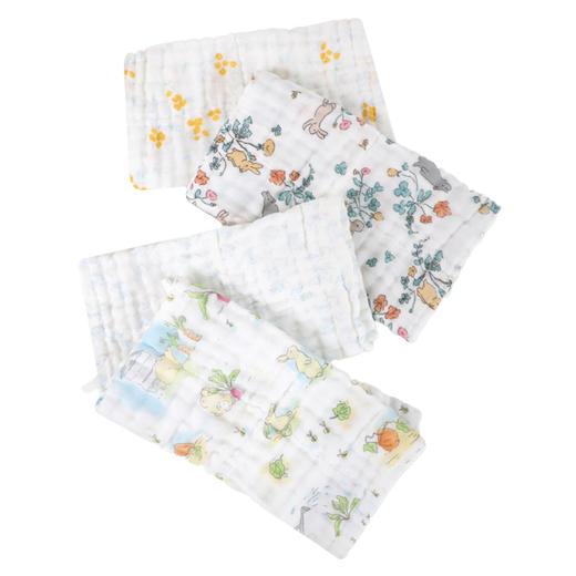 「5条装！6层全棉纱布」婴儿小方巾宝宝亲肤洗脸巾擦脸口水巾A类柔软舒适毛巾寝具用品 商品图4