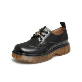 2楼天美意2023秋新款商场同款系带休闲学院英伦复古女单鞋CRP22CM3