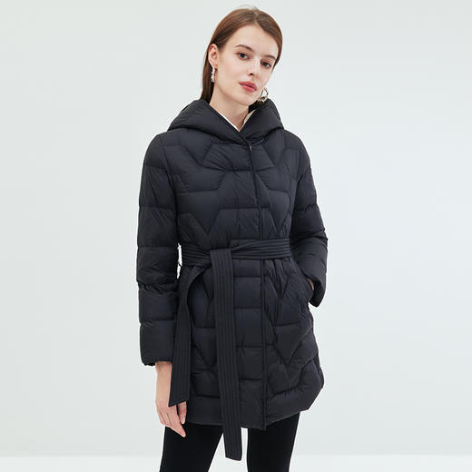 EITIE爱特爱冬季新款简约收腰显瘦保暖连帽羽绒服女7211905 商品图3