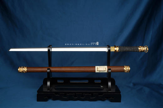 三希堂  青骓系列  海浪冰裂环首（中号全长85）未开刃 商品图1