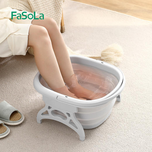 FaSoLa泡脚桶可折叠家用加厚保温过小腿新款便携洗脚盆养生足浴按摩盆子 商品图4