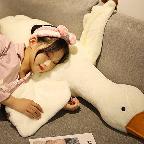 【爆款超舒适】大白鹅趴睡枕1.3米 南瓜毛绒抱枕 趴睡枕 小老虎抱枕 商品图1