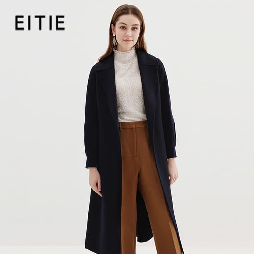 EITIE爱特爱冬季新款保暖100%绵羊毛中长款外套大衣7214926 商品图0