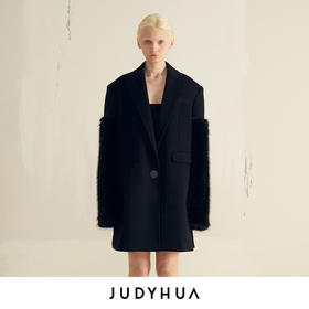 JUDYHUA 可拆卸廓形拼接大衣