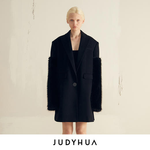 JUDYHUA 可拆卸廓形拼接大衣 商品图0
