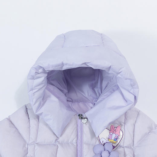 迪士尼童装女童羽绒服2冬季黛丝花朵花苞网纱拼接连帽外套234S1842
 商品图6