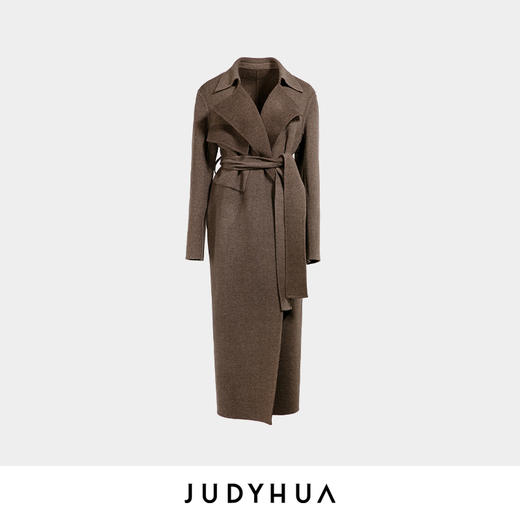 JUDYHUA 撞色纹理双面呢大衣 商品图2