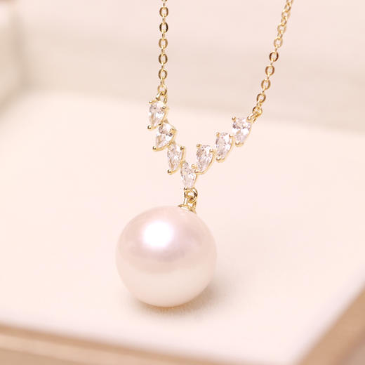 银925淡水珍珠链牌11-12mm 107011 商品图1