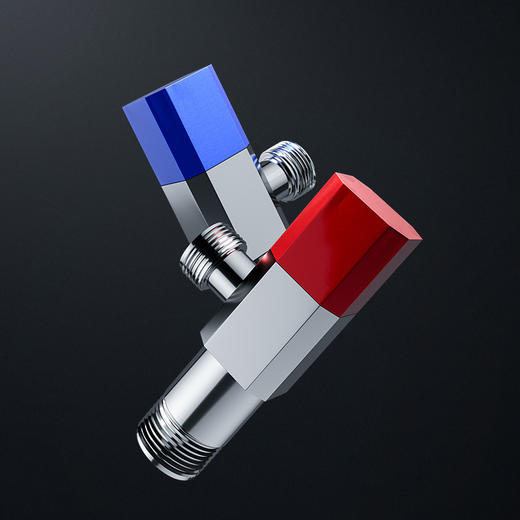 春艺-铜体潜水三角阀艇红蓝角阀马桶洗衣机 商品图1