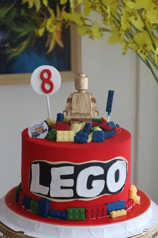 红色主题乐高蛋糕 商品图0