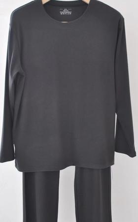 FF竹纤维男士罗纹山茶油圆领长袖家居套2413