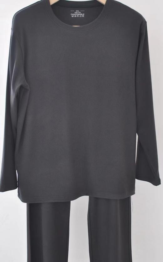 FF竹纤维男士罗纹山茶油圆领长袖家居套2413 商品图0