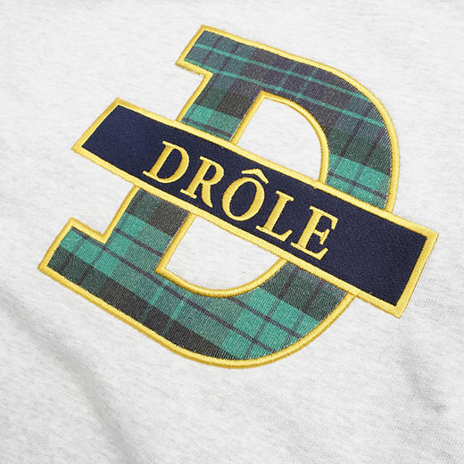 Drole de Monsieur Le Hoodie Tartan 法式刺绣LOGO拼色连帽卫衣 商品图3