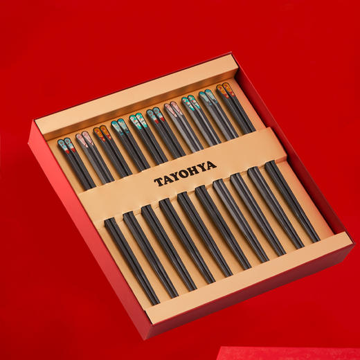 TA030103233ZZ 凤鸣朝阳合金筷10双礼盒 商品图3