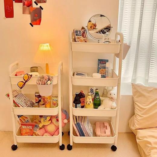 【移动时尚小推车！多用途收纳】卧室装饰零食多功能储物，卫生间移动小推车置物架多层落地，收纳百搭更美观  多种规格可选 随心移动 打扫卫生更方便 商品图1