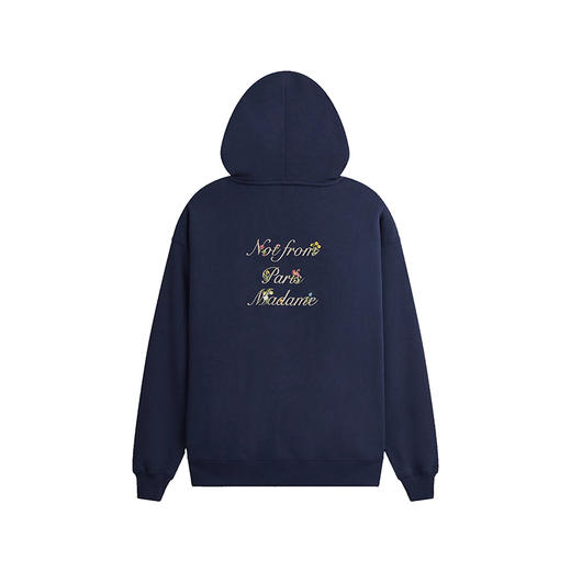 Drole de Monsieur Le Hoodie 经典标语花朵刺绣中性连帽卫衣 商品图4