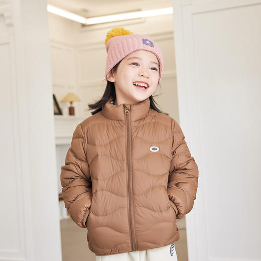 「6色可选！男女孩同款」呦奇2023冬季新款韩版短款轻盈保暖轻羽绒外套90白鸭绒儿童羽绒服童装 商品图2