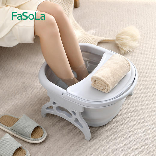 FaSoLa泡脚桶可折叠家用加厚保温过小腿新款便携洗脚盆养生足浴按摩盆子 商品图8