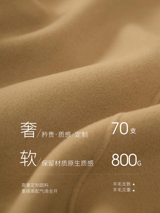 【年货节】熙世界羊绒大衣女秋冬高级感赫本风双面羊毛呢子外套 商品图4