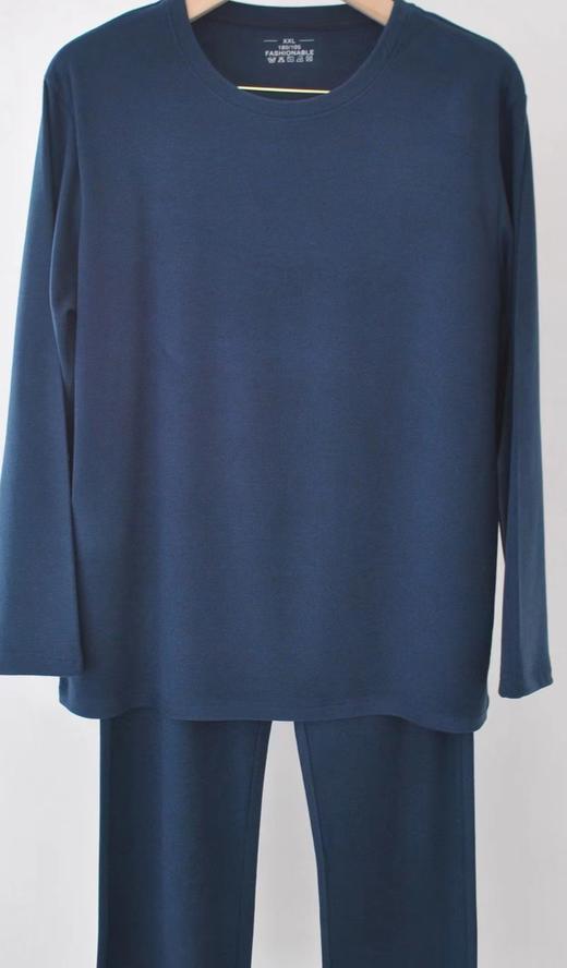 FF竹纤维男士罗纹山茶油圆领长袖家居套2413 商品图1