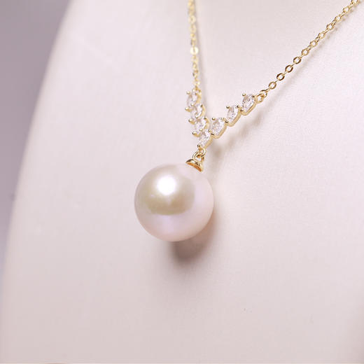 银925淡水珍珠链牌11-12mm 107011 商品图3