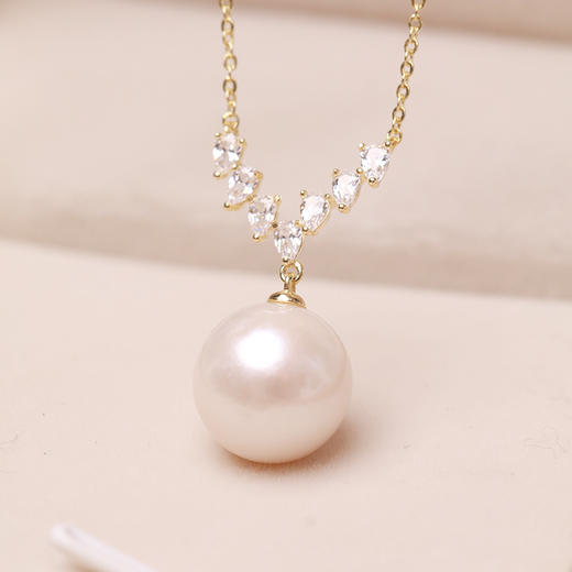 银925淡水珍珠链牌11-12mm 107011 商品图4