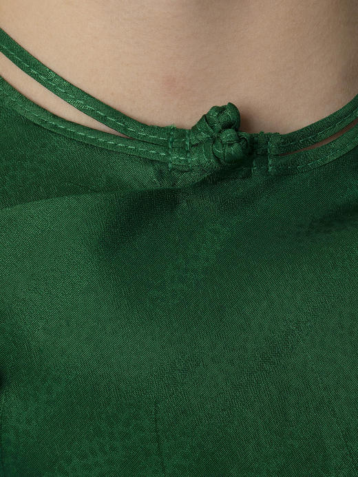 盛唐牡丹 |祖母绿花草纹旗袍 商品图10