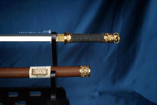 三希堂  青骓系列  海浪冰裂环首（中号全长85）未开刃 商品图6