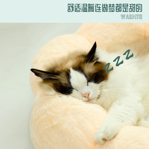 【宠物用品】新款宠物窝圆形花朵窝猫咪冬季保暖毛绒猫窝 商品图2