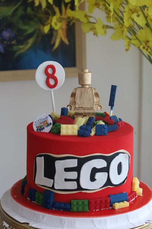 红色主题乐高蛋糕 商品图1