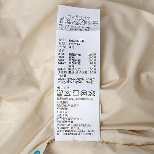 美职棒（MLB）男女情侣鹅绒帽毛领羽绒服   XAMN 商品图7