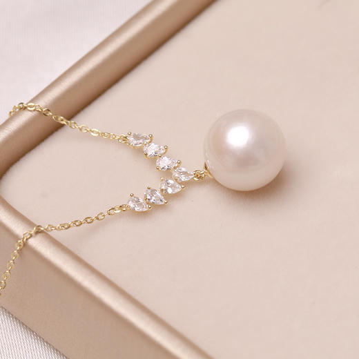 银925淡水珍珠链牌11-12mm 107011 商品图2