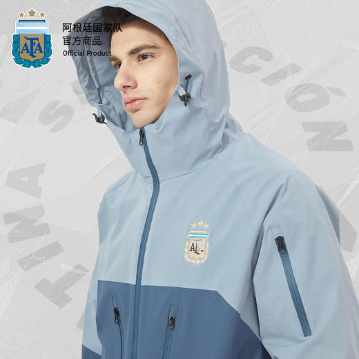 阿根廷国家队官方商品丨防风保暖户外蓝色拼色三合一冲锋衣外套 商品图4