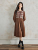 【专属特价】熙世界棕咖色菱格针织拼接磨绒假两件显瘦连衣裙秋冬 商品缩略图4