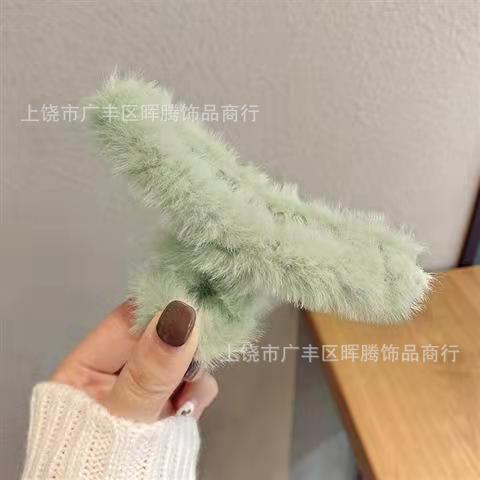 春艺-韩式毛绒抓夹后脑勺布艺抓夹毛发夹侧夹大号鲨鱼夹 商品图2