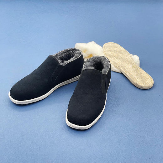 内联升男鞋秋冬千层底棉鞋羊毛巾舌棉边鞋8537A 商品图5