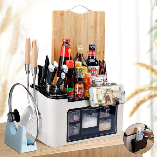 [春艺]多功能厨房收纳架 调味瓶调味料储物架 筷子收纳组合刀五格置物架- M仓 商品图2