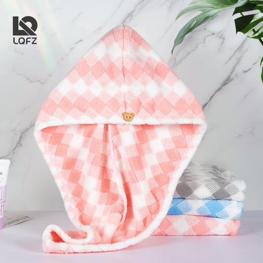 「四款配色！珊瑚绒干发帽」吸水干发巾干发帽加厚包头巾浴帽干发帽居家布艺 商品图0