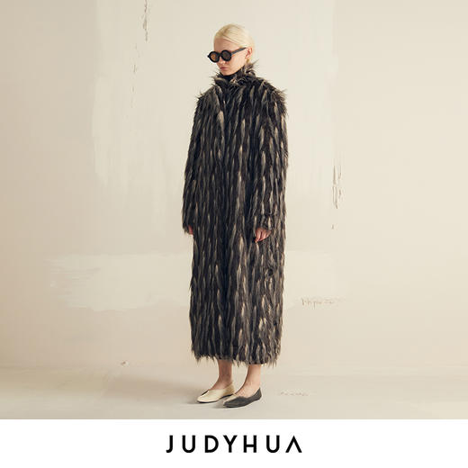 JUDYHUA 环保皮草大衣 商品图1