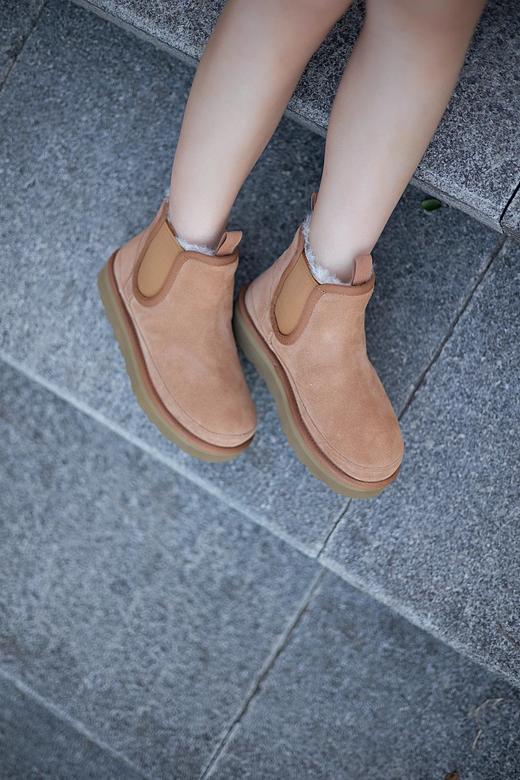 【巴乔专属】隆丰厚底切尔西SW3W205YW+隆丰起程-舒享系列升级款女士栗色切尔西高丝光牛皮靴SS-NEVE-500-1 商品图4