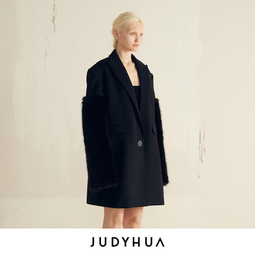 JUDYHUA 可拆卸廓形拼接大衣 商品图1