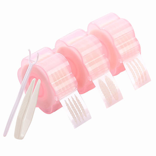 星罗免胶水双眼皮贴遇水即粘眼皮贴梅花型卷筒蕾丝网纱橄榄美目贴 商品图4